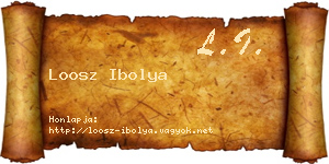Loosz Ibolya névjegykártya